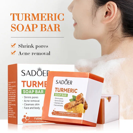 Natural Handmade Soap Clean Cutin Turmeric Soap Oil Control Removal Acne Skin Care Soap Body Care 100g Whitening Soap